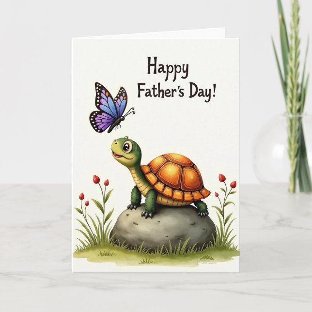 Cheerful Turtle Fathers Day Card (Front)