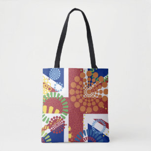 Cheerful Union Jack British Flag Tote Bag