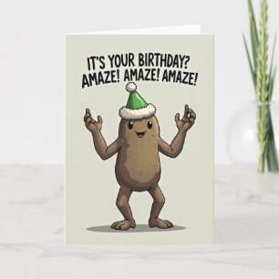 Cheerful Veggie Party Hat Card