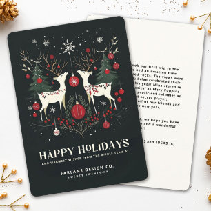 Cheerful Warm Scandinavian Christmas Tree Holiday Card