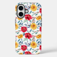 Cheerful Watercolor Floral Pattern in Yellow Rose
