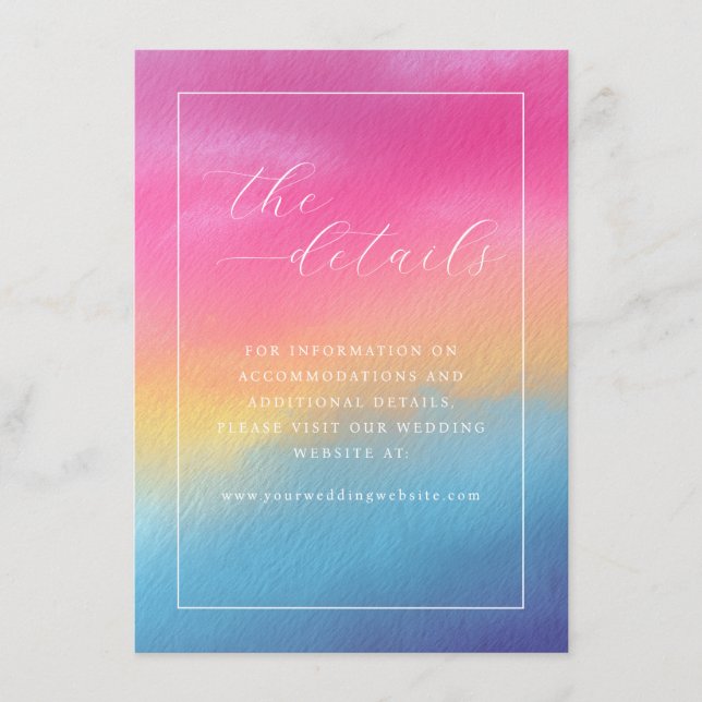 Cheerful Watercolor Gradient Ombre Enclosure Card (Front)