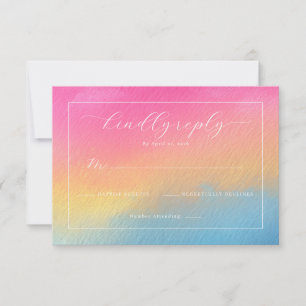 Cheerful Watercolor Ombre Gradient RSVP Card