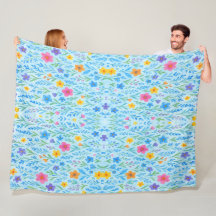 Cheerful Watercolor Sherpa Blankets
