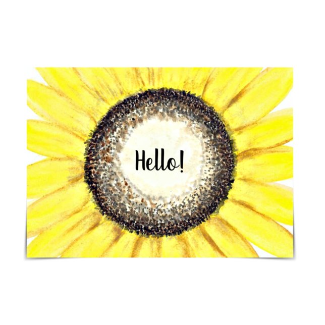 Cheerful Watercolour "Just Because" Sunflower Card (Creator Uploaded)