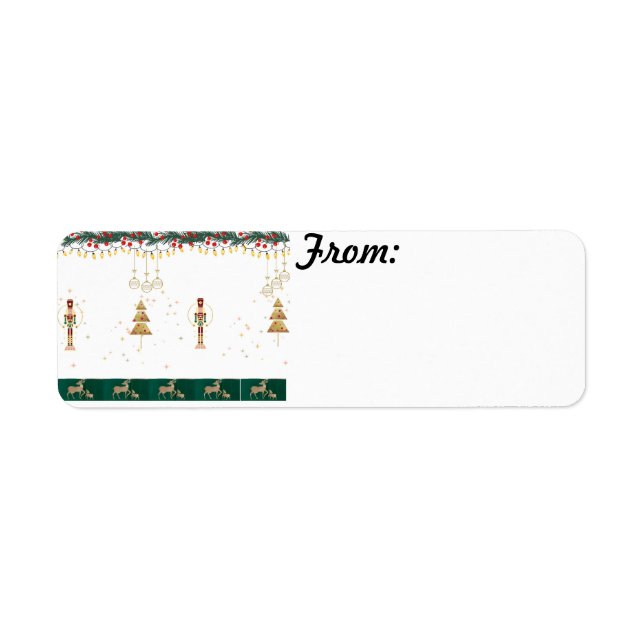 Cheerful ,whimsical holiday  return address label (Front)
