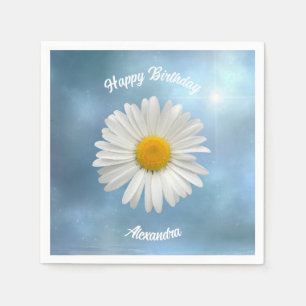 Cheerful White Daisy Napkin