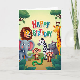 Cheerful Wild Creatures Card