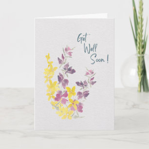 Cheerful Wildflower Get Well Soon Watercolor  Card