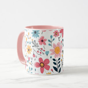 Cheerful Wildflower Meadow Floral Mug