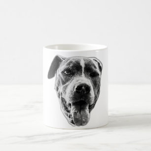 Cheerful Wink Pitbull Mix—Close Face Coffee Mug