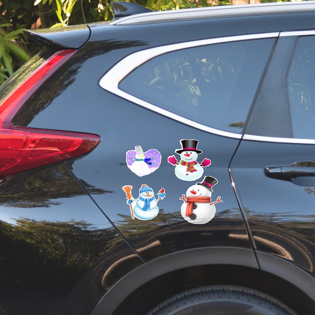Cheerful Winter Snowmen Collection (Car Side)