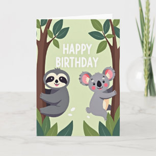 Cheerful Woodland Friends Card
