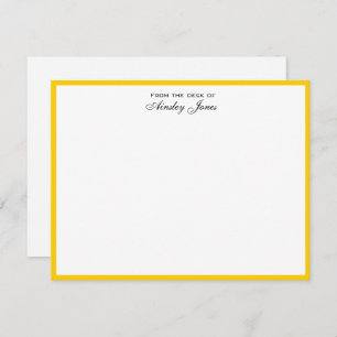 Cheerful Yellow and White Personalised Flat Thank You Card