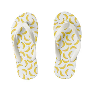 Cheerful Yellow Banana Pattern Fruit Bananas Kid's Thongs