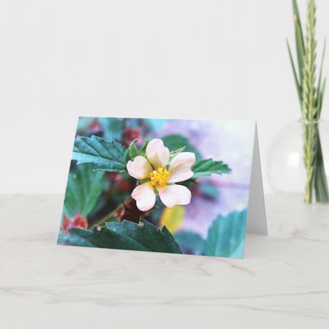 Cheerful Yellow Flower Blank Greeting Card (Front)