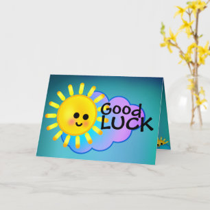 Cheerful Yellow Sunshine Good Luck Card