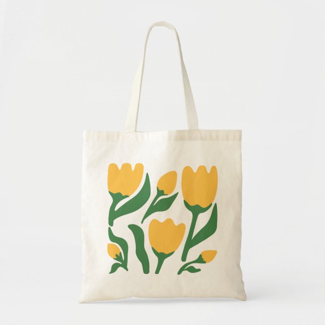 Cheerful Yellow Tulips Tote Bag (Front)