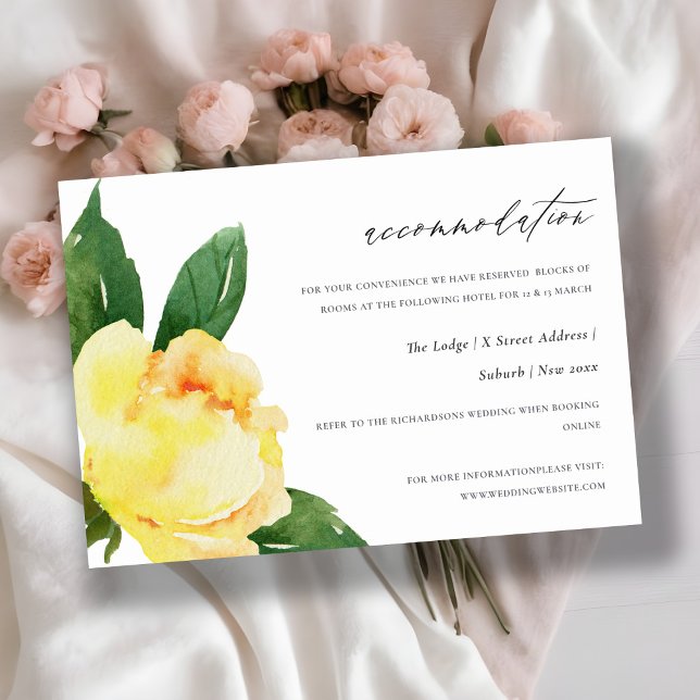 CHEERFUL YELLOW WATERCOLOR FORAL ACCOMMODATION INVITATION (Creator Uploaded)