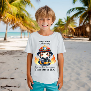 Cheerful young firefighter ready to fight T-Shirt