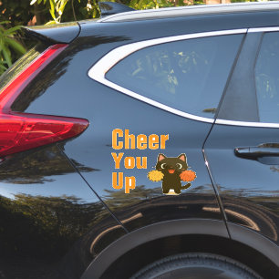 Cheering Black Kitty