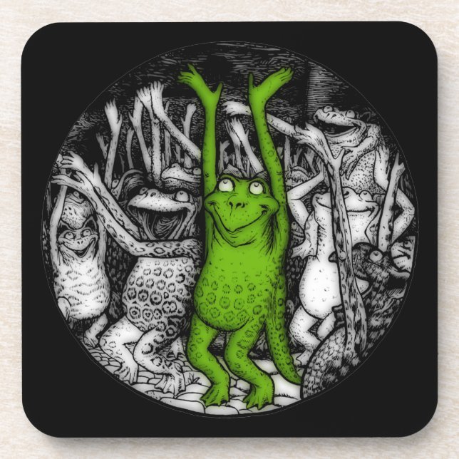 Cheering Frogs Coaster (Front)