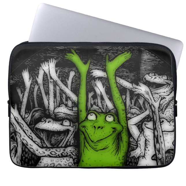 Cheering Frogs Laptop Sleeve (Front)