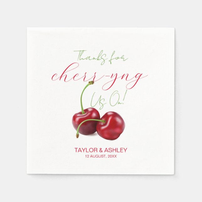 Cheering Us On Cherry Fruit  Napkin (Front)