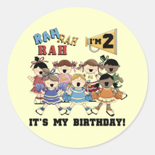 Cheerleader 2nd Birthday Tshirts and Gifts Classic Round Sticker
