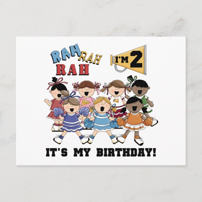 Cheerleader 2nd Birthday Tshirts and Gifts Postcard (Front)