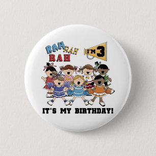 Cheerleader 3rd Birthday T-shirts and Gifts 6 Cm Round Badge
