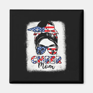 Cheerleader 4th July Cheer Mum American Flag Patri Magnet