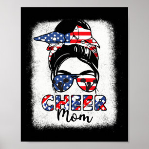 Cheerleader 4th July Cheer Mum American Flag Patri Poster