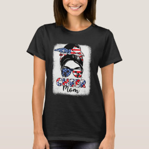 Cheerleader 4th July Cheer Mum American Flag Patri T-Shirt