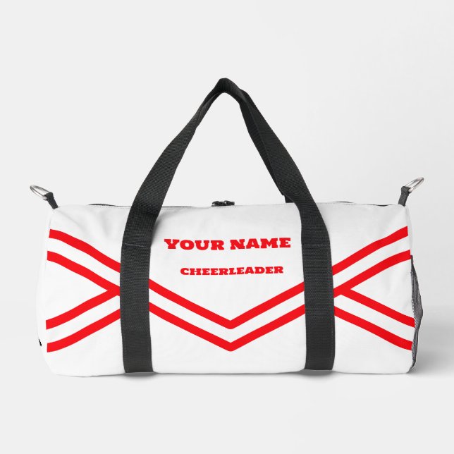cheerleader bag,personalise red and white  duffle bag (Front)