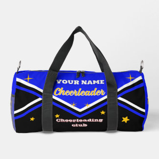 cheerleader bag, personalize blue, white & black  duffle bag