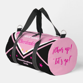 cheerleader bag, personalize pink, white & black  duffle bag