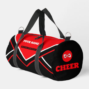 cheerleader bag, personalize red, white & black duffle bag