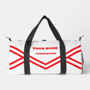 cheerleader bag, red and white  duffle bag