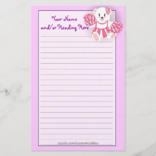 Cheerleader Bear Stationery