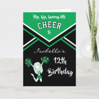 Cheerleader Birthday - DIY Name and Age - Green