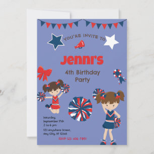 Cheerleader Birthday Party Invitation