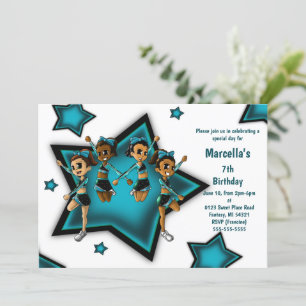 Cheerleader Birthday Party  Invitation
