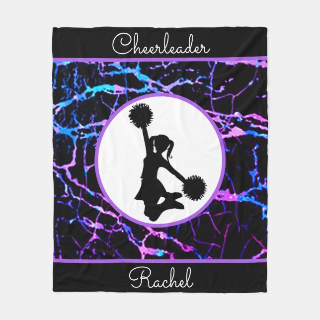 Cheerleader Black Abstract Fleece Blanket (Front)