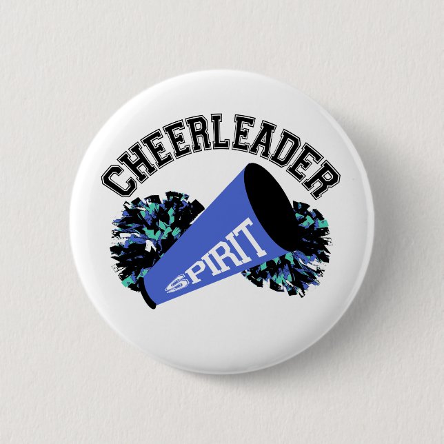 Cheerleader Blue 6 Cm Round Badge (Front)