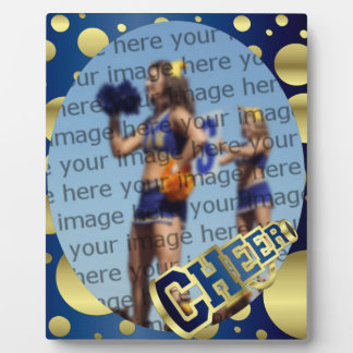 Cheerleader Blue and Gold Photo Plaque