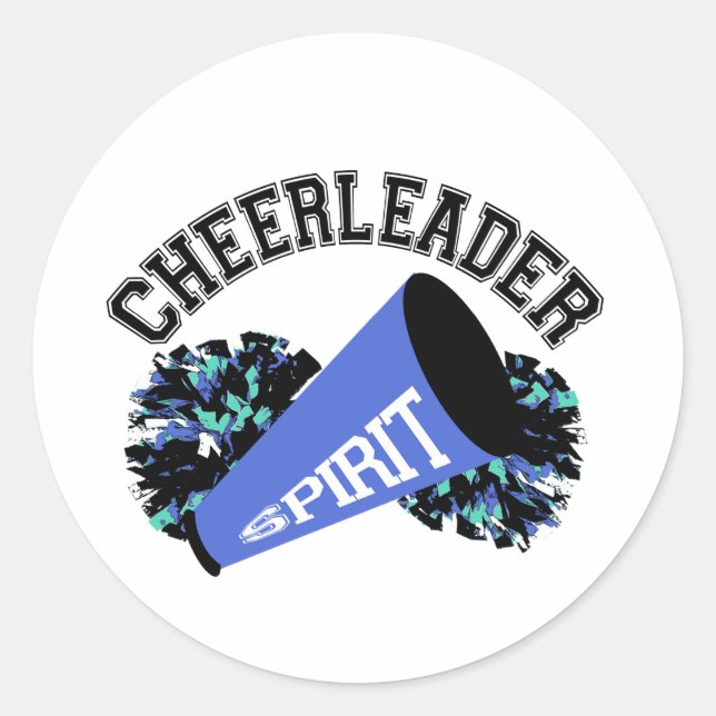 Cheerleader Blue Classic Round Sticker (Front)
