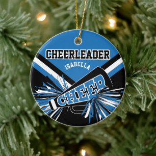 Cheerleader 📣💖 - Blue, White and Black Ceramic Ornament