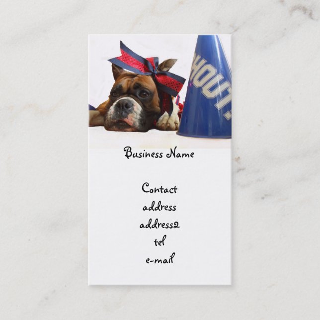 Cheerleader boxer business card (Front)