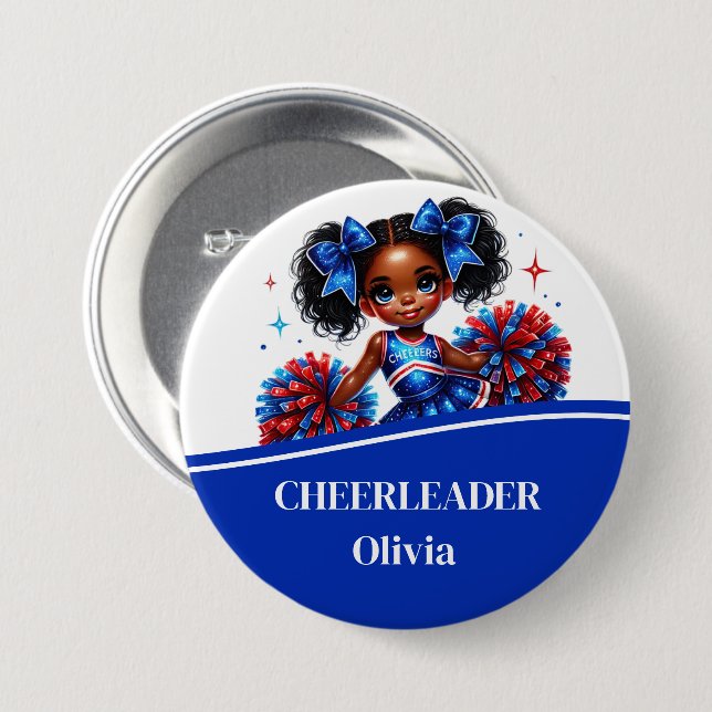 Cheerleader Button Pin (Front & Back)